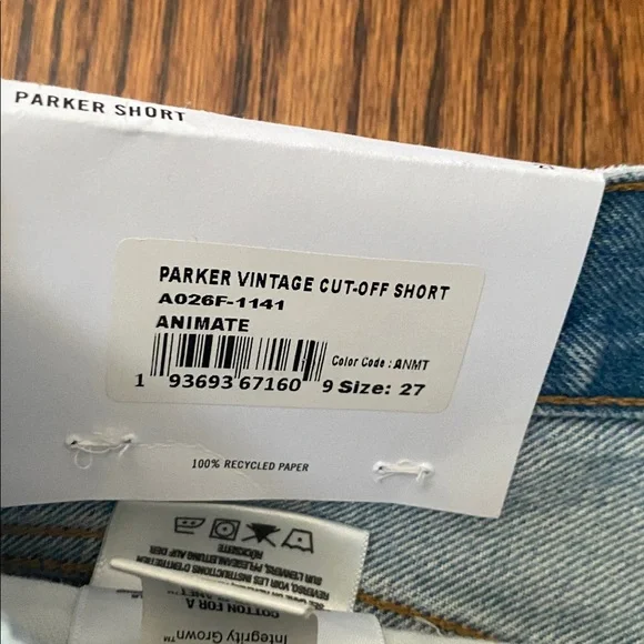 NWT Women’s AGOLDE Parker Vintage Cut-Off Short in Animate Size 27 - Picture 4 of 5